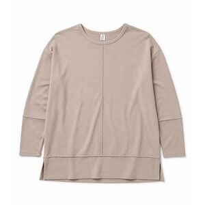 Spanx AirEssentials Long Sleeve Tunic Mauve Taupe Crew Neck Pullover Top M